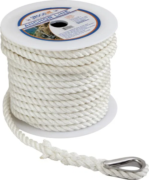 301110060WH-1 – SEA DOG Anchor Rode, Nylon Rope 815 Pound Working Load Limit 3/8 Inch Diameter x 60 Foot Length White...